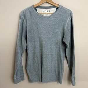 Buckles Reclaimed 100% Cotton Drop Needle Long Sleeve Thermal Men's Green Sz Med